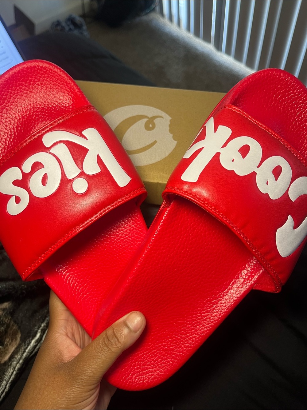 Men Red “Cookies” Slides - Picture 3 of 8